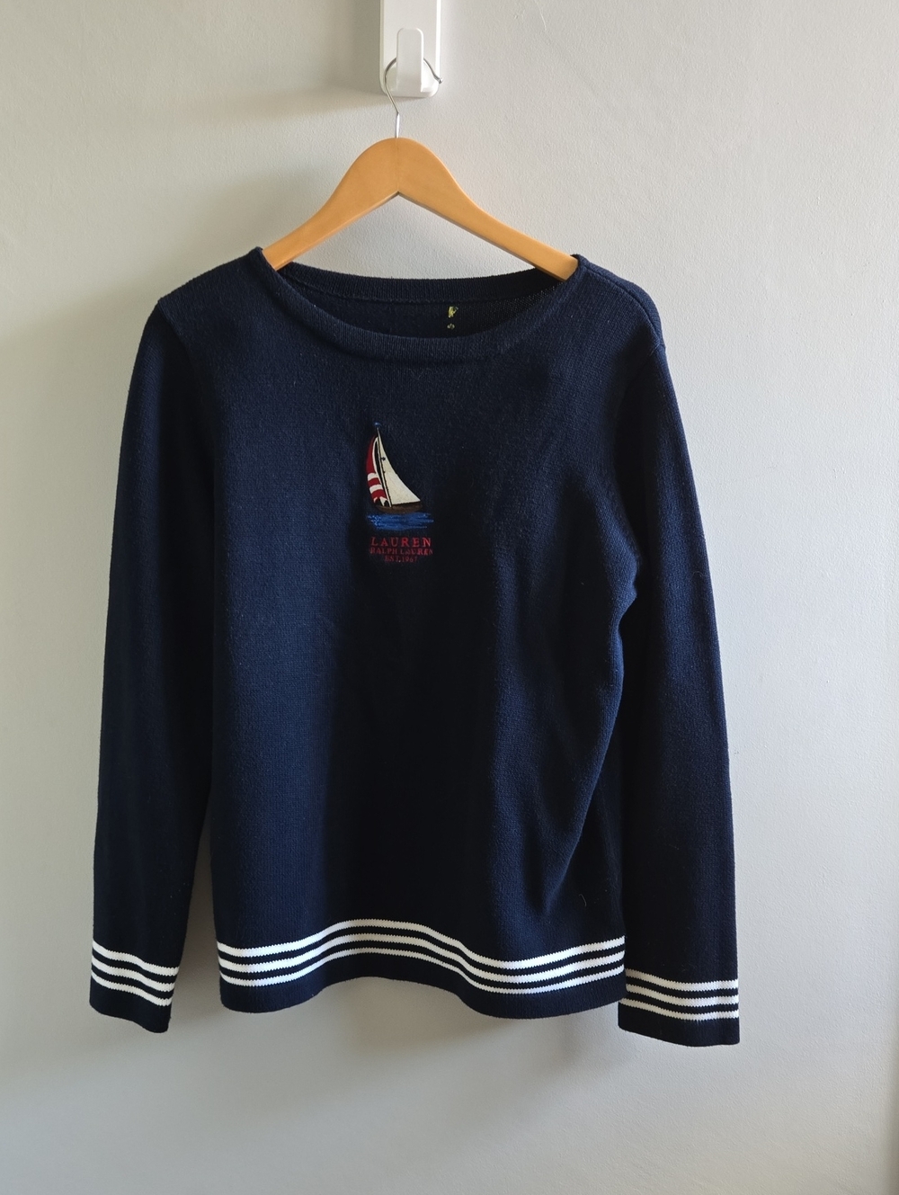 Vintage Ralph Lauren Blue Nautical Sweater Size Medium/Large